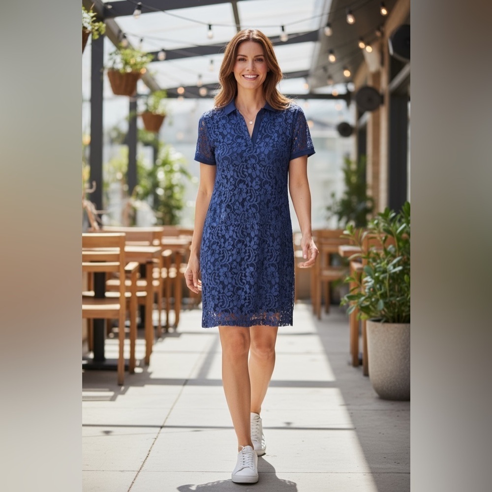MSGM Floral Lace Mini Shift Shirt Dress Size 42 ( US-8)